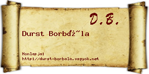 Durst Borbála névjegykártya