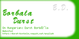 borbala durst business card